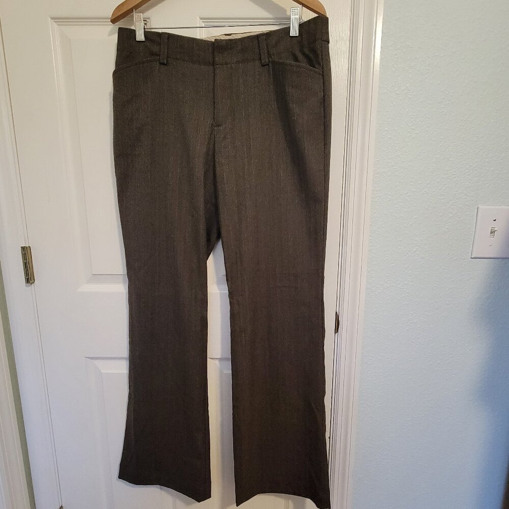 GAP Curvy Fit Stretch Trousers- 12 LONG/TALL- Brown Stripe- Vintage 2009 Pant-